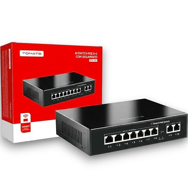 SWITCH POE 8+2 PORTAS 96W 10/100 MBPS MTV-745
