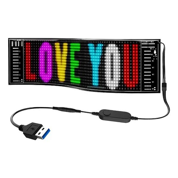 PAINEL DE LED FLEXIVEL 10W DC5V 2A  PIXELS: 16*64 (1024 LEDS) - D-LF02