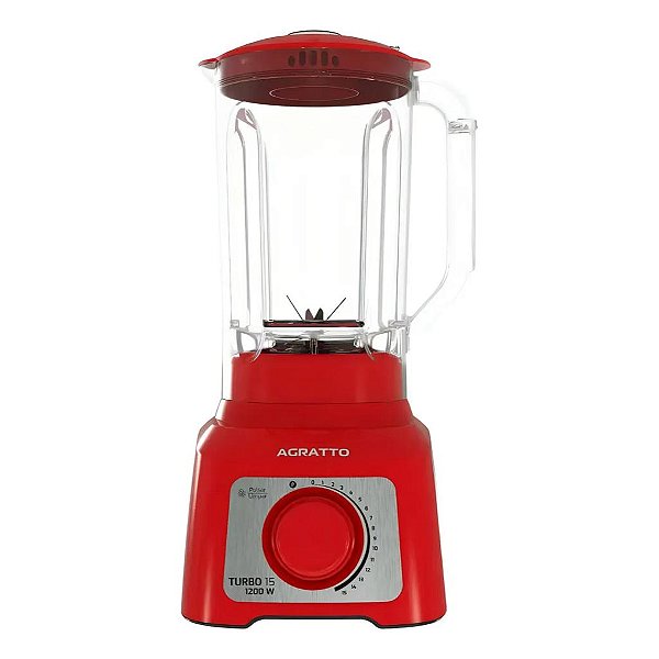 LIQUIDIFICADOR TURBO 15 VERMELHO CRISTAL 3,2L 1200W 220V AGRATTO ALIQ06N-02 17112