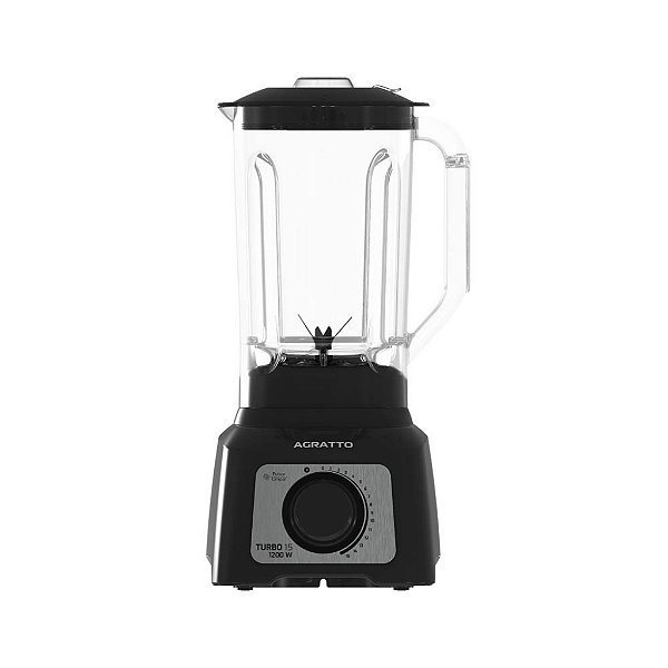 LIQUIDIFICADOR TURBO 15 ALIQ05N-02 PRETO CRISTAL 3,2L 1200W 220V AGRATTO 17110
