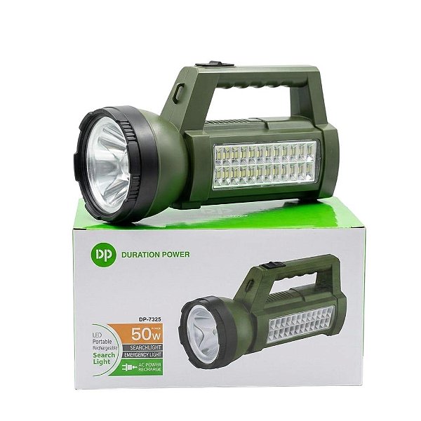 LANTERNA MANUAL COM LAMPADA LED E BATERIA RECARREGAVEL 100-240V 50W DP-7325