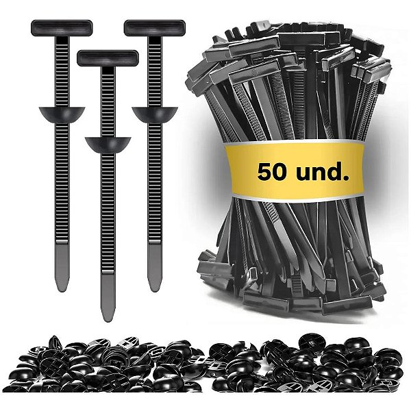 ABRACADEIRA TIPO T COM TRAVA 4,3 X 100MM PACOTE COM 50 UN ABTT0001