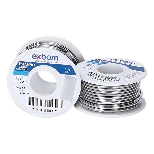 ESTANHO EM FIO CARRETEL SN 40% 1.5MM COM 80g EF40-G080M15