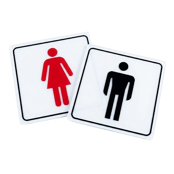 CONJUNTO DE 02 PLACAS INDICADORA DE BANHEIRO BOM-7552