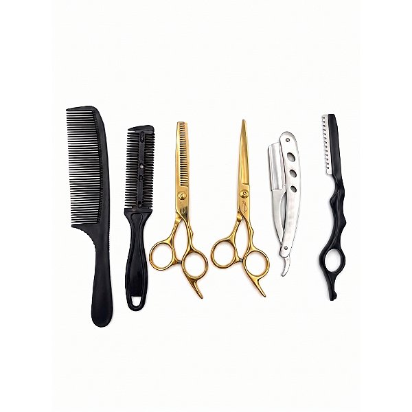 CONJUNTO DE TESOURA E NAVALHAS ATOMO MO-A869