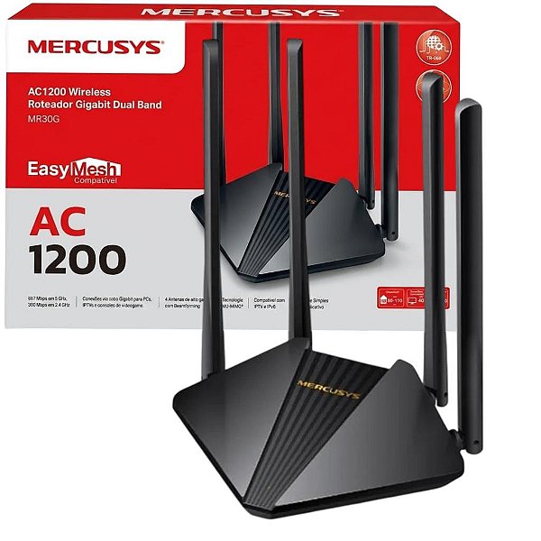 ROTEADOR MERCUSYS WIRELESS DUAL BAND AC1200 MR30G GIGA
