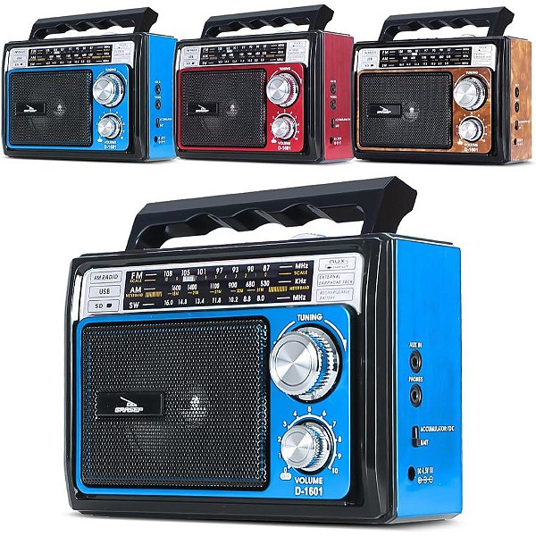 CAIXA SOM BLUETOOTH RADIO D-1601