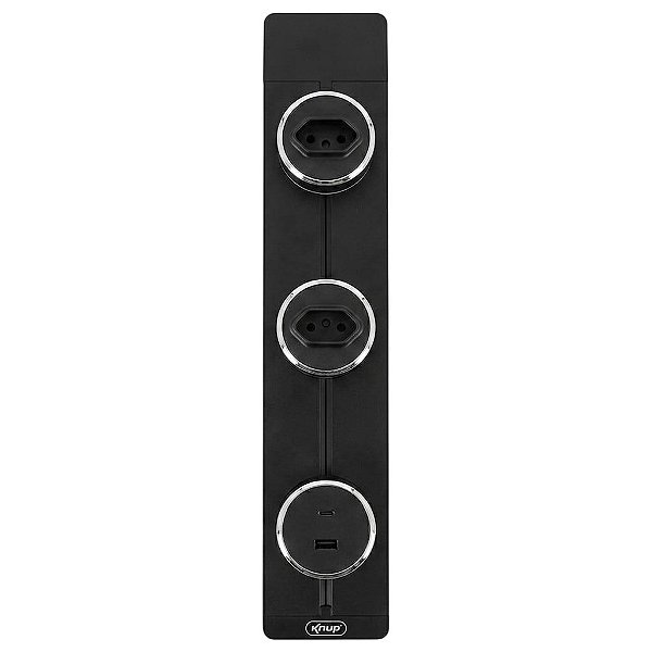 TRILHO DE ENERGIA COM CONEXOES MOVEIS, 2 USB E 1 PARA PLUGUES TIPO N KP-SL50