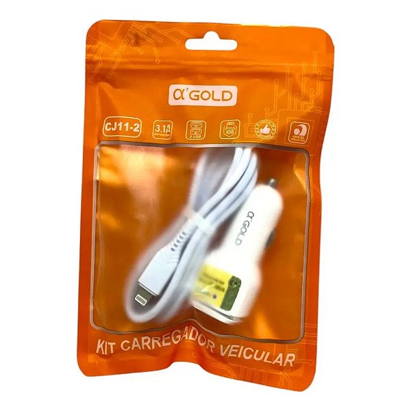 CARREGADOR VEICULAR IOS 2USB 15W 3.1A CJ11-2