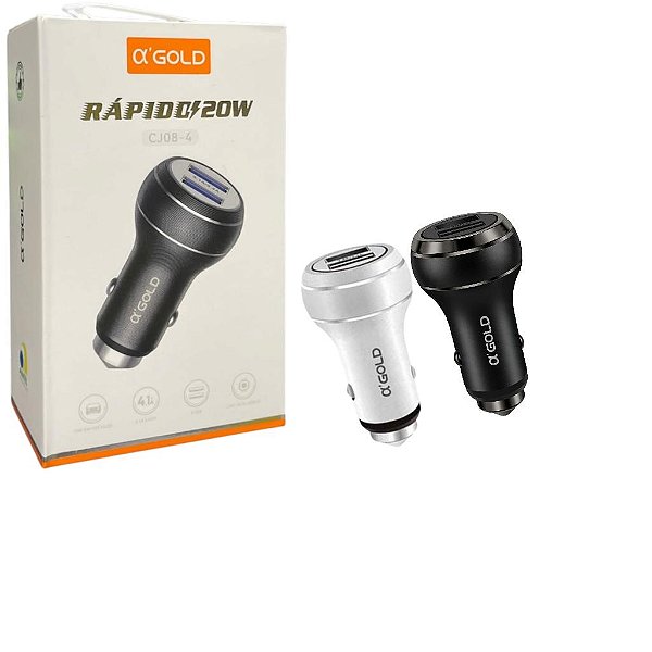 CARREGADOR VEICULAR RAPIDO 20W 4.1A 2USB CJ08-4