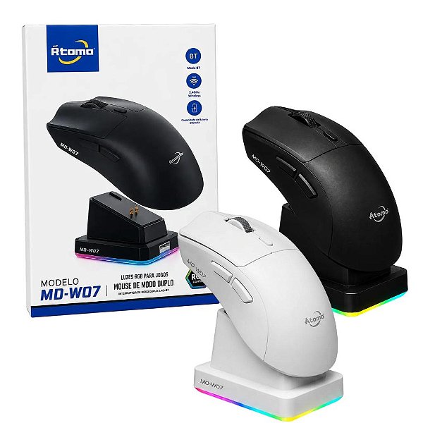 MOUSE OPTICO GAMER SEM FIO RGB MO-W07