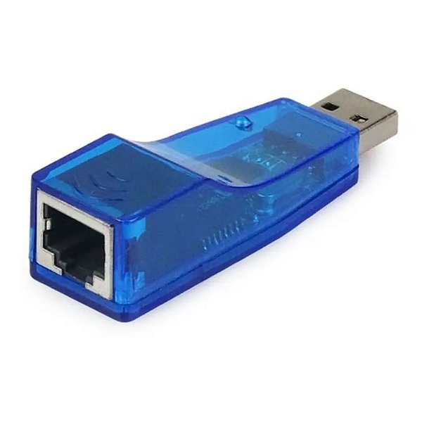 CONECTOR ADAPTADOR USB 2.0 LAN PLACA DE REDE EXTERNA RJ45 AZUL UL-100 EXBOM
