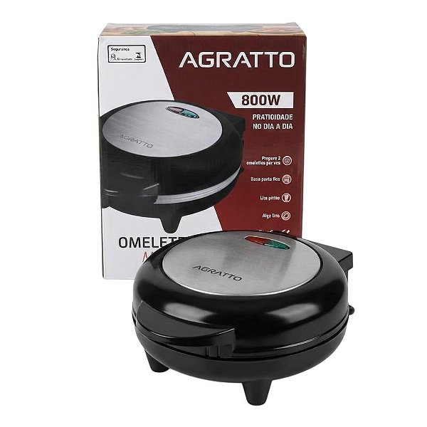 OMELETEIRA MR. CHEFF AOIP01I-02 INOX REDONDA 800W 220V AGRATTO