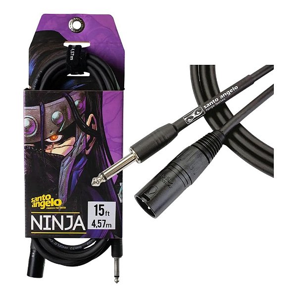 CABO DE MICROFONE 0,20MM MOD  P10 X XLRM  NINJA NM 15FT/4.57M - SANTO ANGELO