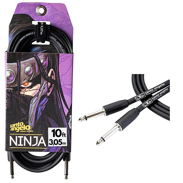 CABO GUITARRA 0,20MM CONECTORES P10 MOD NINJA CABLE 10FT/3.05M - SANTO ANGELO