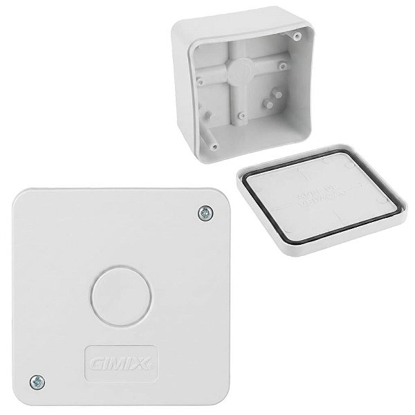 CAIXA ORGANIZADORA PARA CFTV RESISTENTE A AGUA MICRO 8,6 X8,6 X 5 CMBRANCA PP - GIMIX 1868