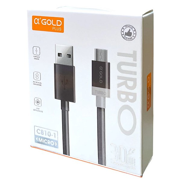 CABO USB MICRO 30W 1M TURBO A' GOLD CB10-1