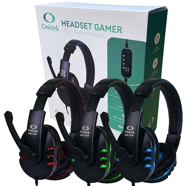 HEADSET GAMER COM ILUNAÇÃO EM LED ON-359