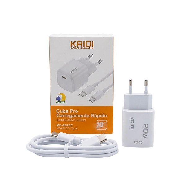 CARREGADOR CELULAR TIPO-C PARA TIPO-C KD-661CC