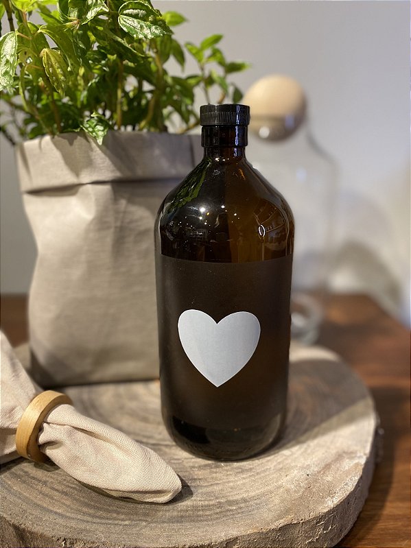 Garrafa ambar coração