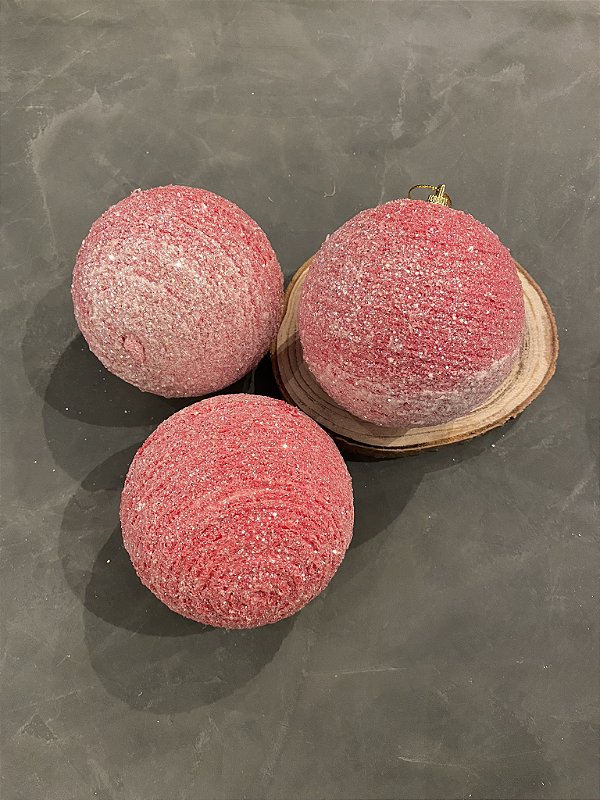 Jogo de bolas vermelho com glitter 10cm
