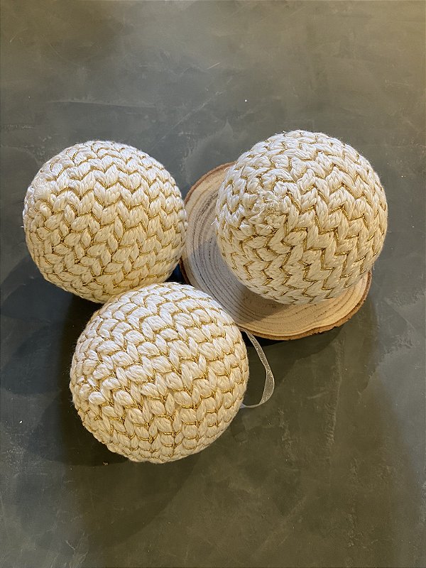 Jogo de bolas branco com dourado 10cm