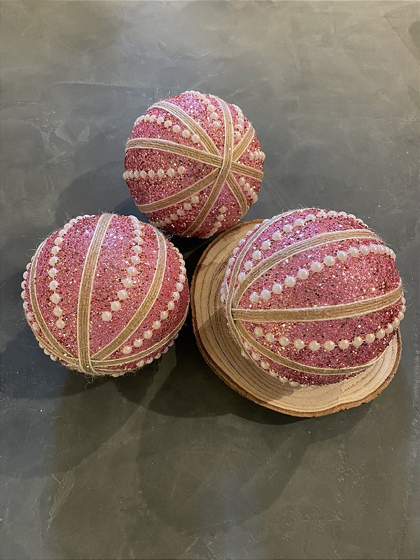 Jogo de bolas rose com champagne 10cm