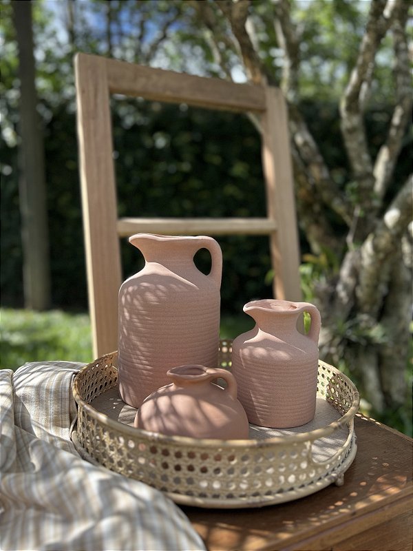 Bandeja em rattan madeira p