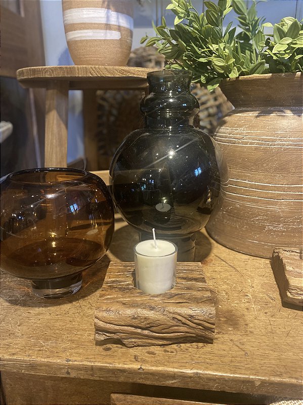 Arranjo de vidro vela