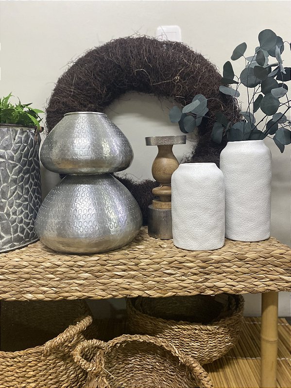Vaso de cerâmica branco G