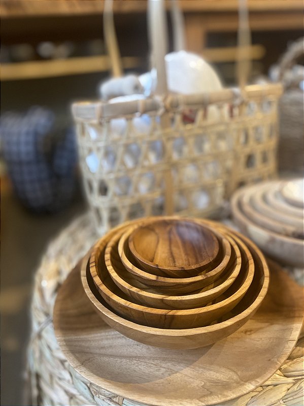 Kit bowls de madeira