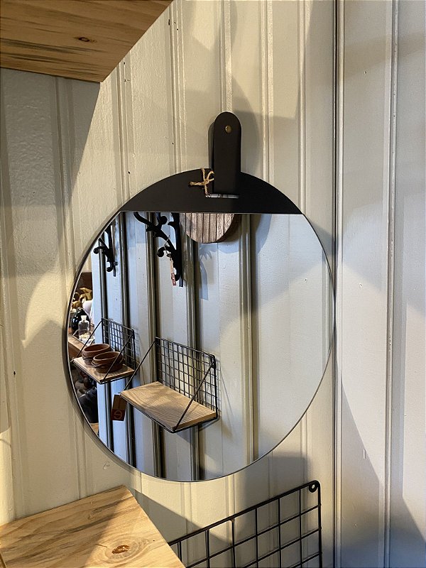 Espelho redondo preto