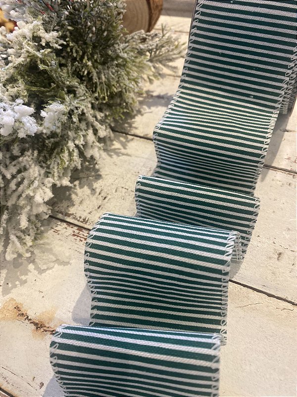 Fita listrada verde/branco