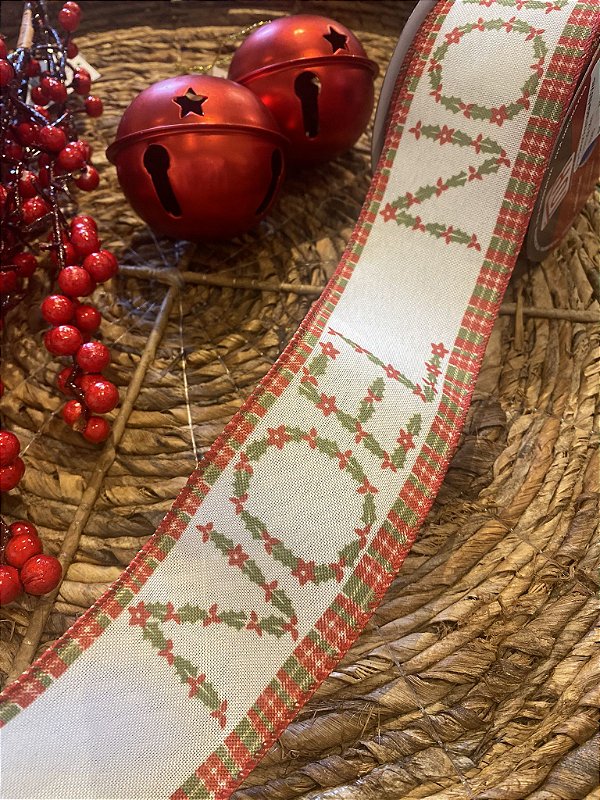 Fita natural com noel vermelho