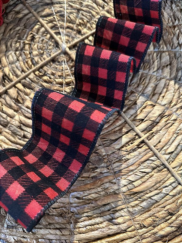 Fita xadrez vermelho e preto