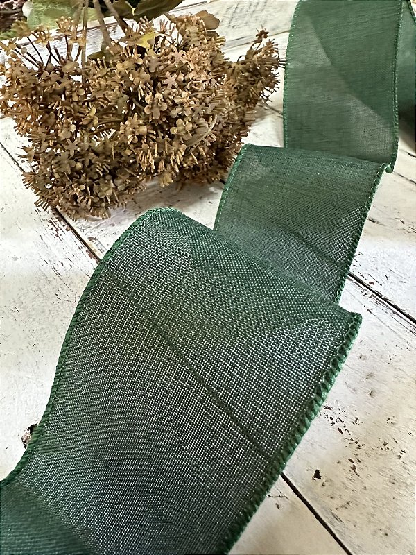 Fita verde em linho