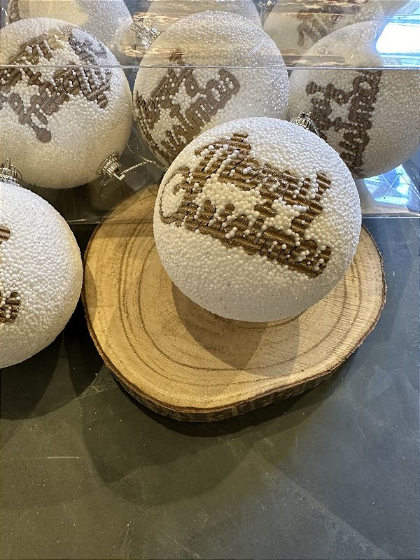 Jogo de bolas branco e natural 8cm