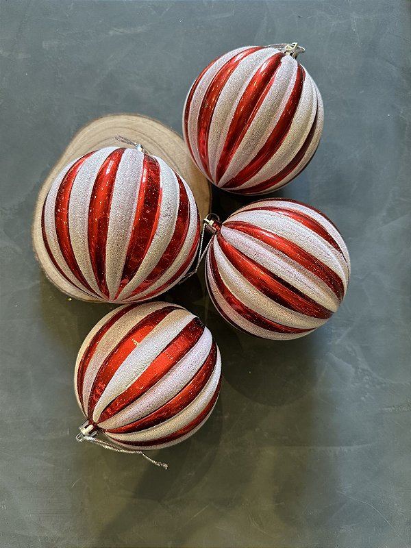 Jogo de bolas vermelho com branco 10cm