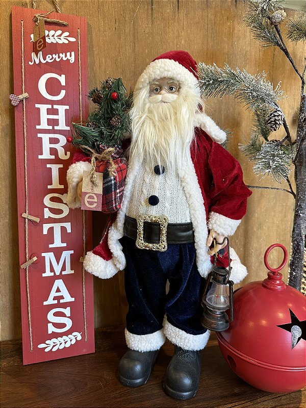 Papai noel vermelho e azul 60cm