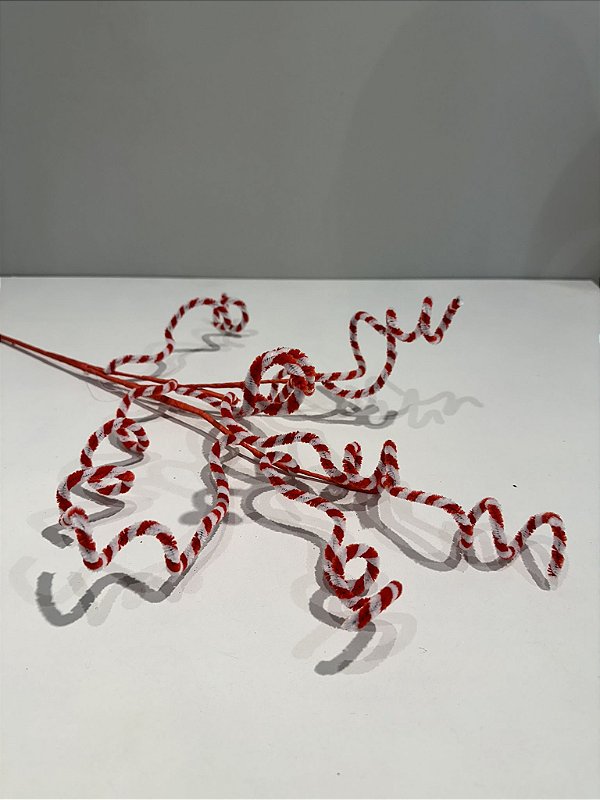 Galho candy vermelho e branco