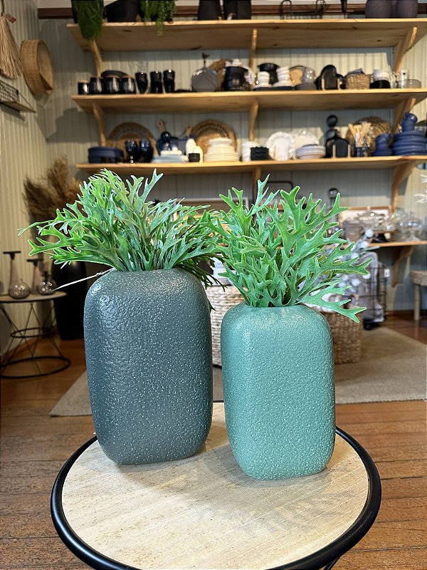 Vaso de cerâmica verde grande