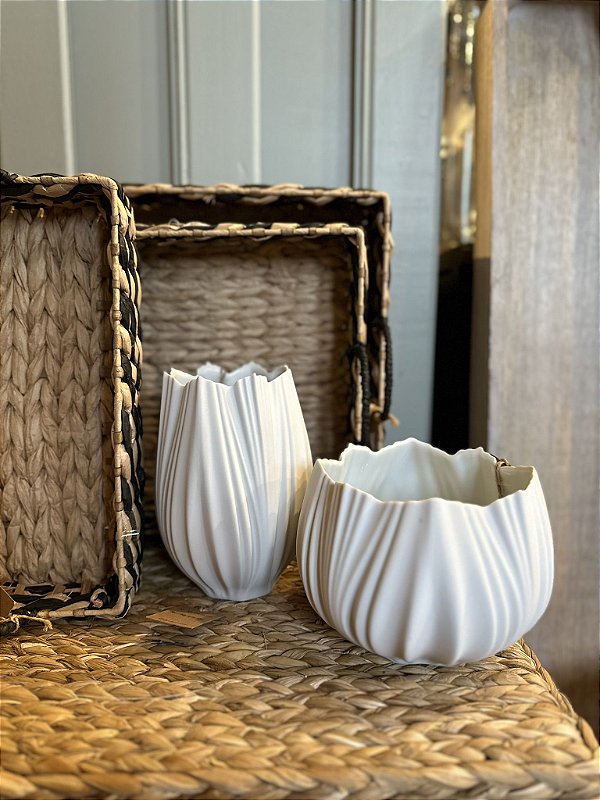 Vaso coral neve branco pequeno