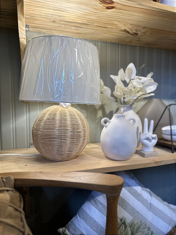 Abajur base rattan 48cm