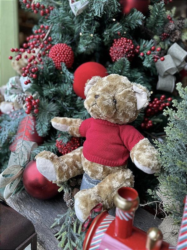 Urso com suéter vermelho