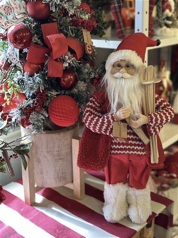 Papai Noel vermelho com ski