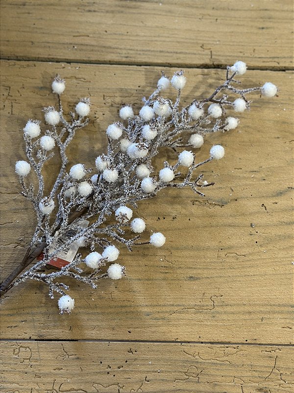 Galho berry branco 72cm