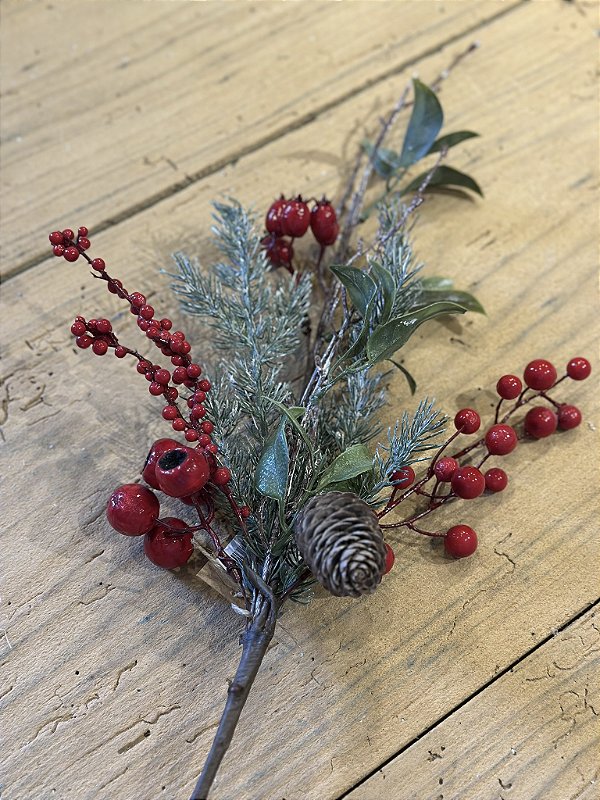 Galho berry vermelho 66cm