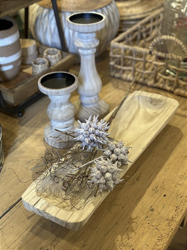 Centro de mesa em madeira natural P