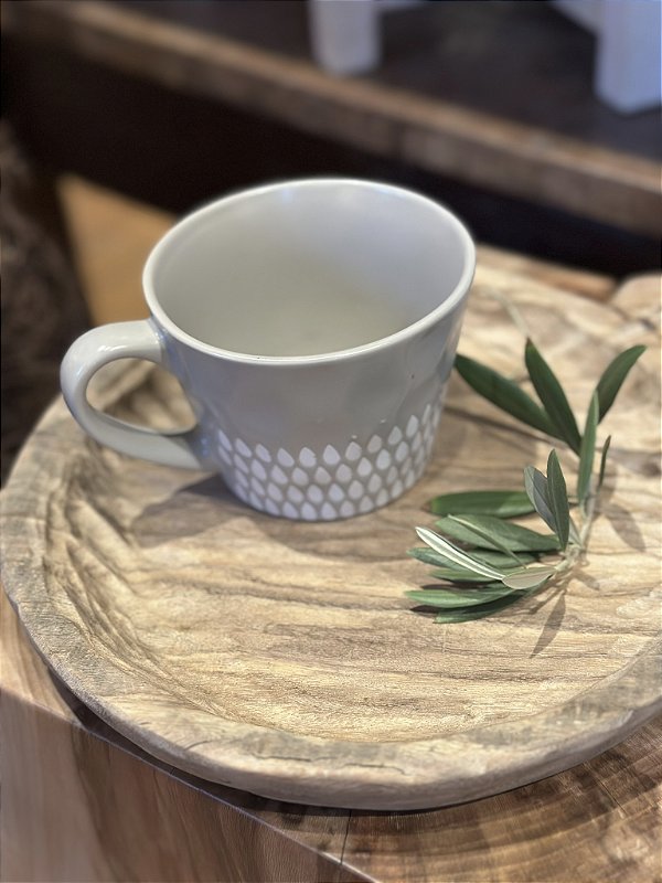 Caneca cinza gotas