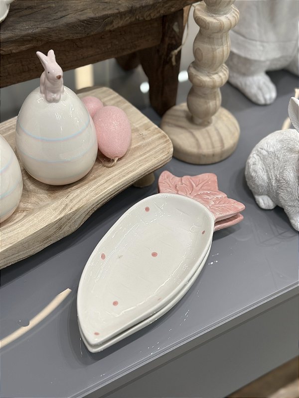 Petisqueira cenoura branco e rosa